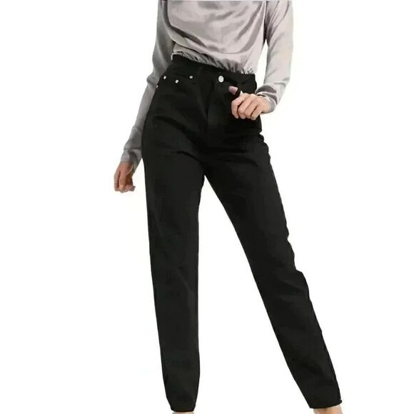 Missguided Tall Women's Black Cotton Cotton/Poly/Spandex Jeans - Picture 4 of 14